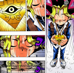 Yugi turns to the puzzle