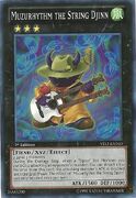 An example of the Series 8 layout on Xyz Monster Cards. This is "Muzurhythm the String Djinn", from Starter Deck: Xyz Symphony.