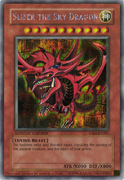 An example of the Series 3 layout on the "Slifer the Sky Dragon" illegal card, a Yu-Gi-Oh! The Movie Ani-Manga promotional card.
