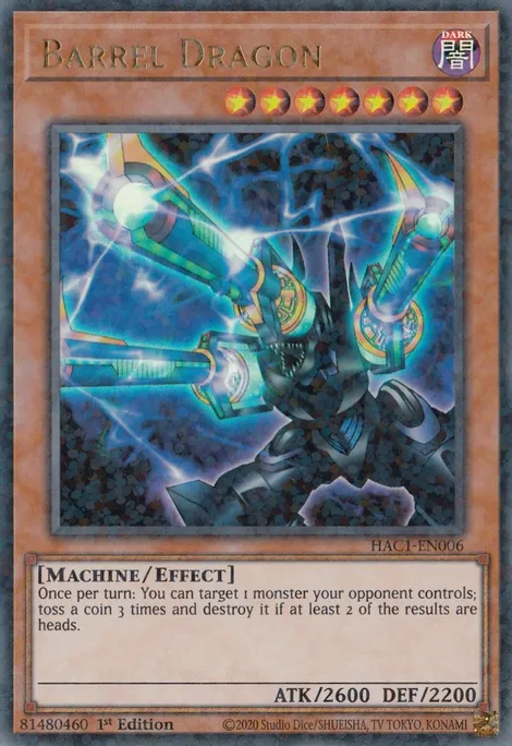 YuGiOh Barrel Dragon DB2-EN072 NM Ultra Rare Pack To Sleeve And