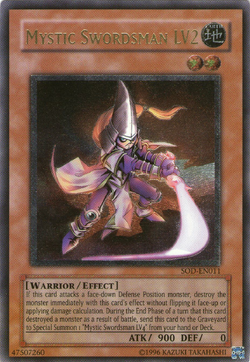遊戯王 英語版ミスティック・ソードマン LV2 SOD-EN011レリーフ1st 遊戯王 英語版ミスティック・ソードマン LV2 SOD-EN011レリーフ
