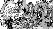 Mai shares her supplies.