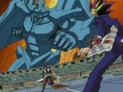 DM-131 Obelisk attacks Yugi