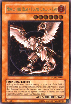 SOD-EN007 Ultimate Rare Horus the Black Flame Dragon LV6 1st Edition Yugioh  Card