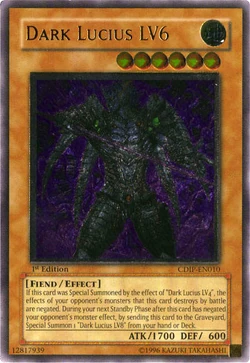 遊戯王 英語版 EU CDIP 漆黒の魔王 LV6 レリーフ 1st Amazon.com: Yu-Gi-Oh! - Dark Lucius LV6 (CDIP-EN010) - Cyberdark