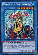 An example of the Series 8 layout on Ritual Monster Cards. This is "Evigishki Gustkraken", from Hidden Arsenal 6: Omega Xyz.