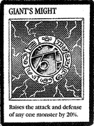 An example of a Spell Card. This is "Giant's Might", from Yu-Gi-Oh!.