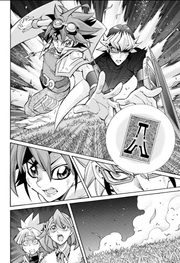 Reiji and Yuya attempt to take the Action Card