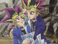 Yami witnessing Yugi fading away.