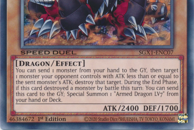 Armed Dragon LV3, Yu-Gi-Oh! Wiki