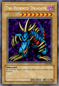 PSA9 LOB-000トライホーン・ドラゴンTri-Horned Dragon Yugioh Tri-Horned Dragon LOB-000 Wavy 1st Ed. PSA 10 Secret