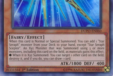 Star Seraph Deck Cards Yu-Gi-Oh! Playset: 3x Star Seraph Scepter & 3x  Sovereignty (WSUP-EN018/EN020) - Near Mint Condition WSUP-EN018 EN020  Playset