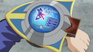 A close up of Duel Academy's Duel Disk dimensional travel.