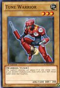 An example of the Series 7 layout on Tuner Normal Monster Cards. This is "Tune Warrior", from Starter Deck: Duelist Toolbox.