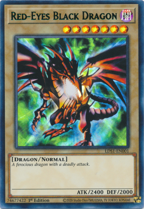 LDS1-EN015 Red-Eyes Flare Metal Dragon 1st Edition Green Ultra Rare Card YuGiOh 