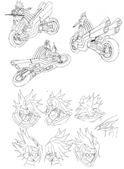 Linework of his newly rebuilt self.