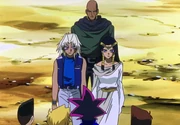 Marik, Ishizu und Odion begleiten Yugi und seine Freunde zum Sanktuarium, in dem sich der Millenniumsstein befindet