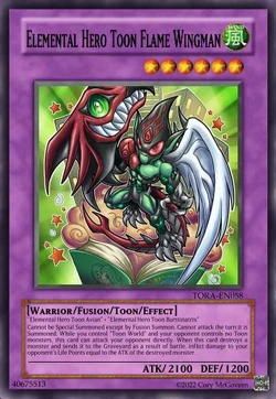 Elemental Hero Toon Flame Wingman (Card)/(Custom) | Yu-Gi-Oh