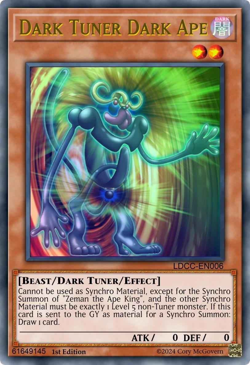 Dark Tuner Dark Ape (Card)/(Custom) | Yu-Gi-Oh! Custom Think Tank Wiki |  Fandom