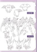 Diseños de "Kuriboh Alado" y "HÉROE Elemental Avian".