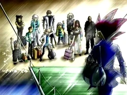 Yugi y los demás preparados para su último viaje.