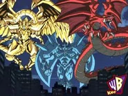 Los tres monstruos "Dios Egipcio" durante la cuarta temporada de la segunda serie.