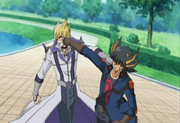 Yusei y Jack peleando