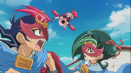 Yuma and Tori disguised as D.D. ESPer Star Robin