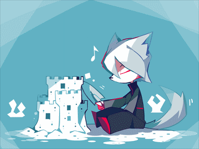 #186 - "White Sand Beach and Wolf Boy", by アマクサ - After getting the Wolf effect
