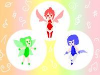 #161 - "OS Three Sisters", by とーん - After using the Trombone effect on all the platforms where the colorful faires are stepping on in the Binary World