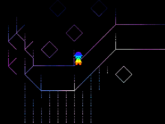 Inside the Prismatic Tent.