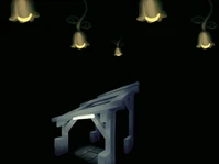 #199 - "Dark Road", by noildoof - After chainsawing both the male and the female NPCS that are sitting under a wooden structure in Tulip Lamp World