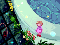 #352 - "Beautiful Garden Toilet Seat", by Beloth - Enter the restroom in the Eyeball Cherry Fields for the first time