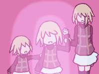 #67 - "Present/Past", by kmn - After viewing the Lonely Urotsuki event in the Underwater Amusement Park and obtaining Stretch effect in Graffiti Maze and Child effect in Hourglass Desert
