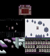 Madotsuki in all of the standard dream world beds.