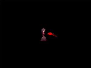 Madotsuki usando el efecto pelo largo