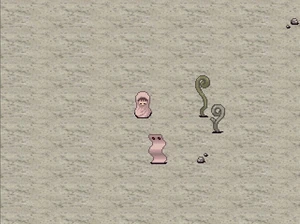 Madotsuki con el efecto "Toalla"