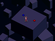 The only blue tile is the exit.