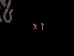 Madotsuki usando el efecto Medamaude