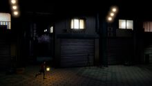 Madotsuki in a dark alley