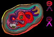 A parallax background bearing the likeness of the two characters.
