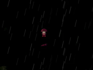 Madotsuki usando el efecto Paraguas