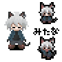 Unused sprites of a human variation of the Black Cat effect, found in its Charset. The FC version also have a frame depicting Soutarou meowing, similar to the original effect.