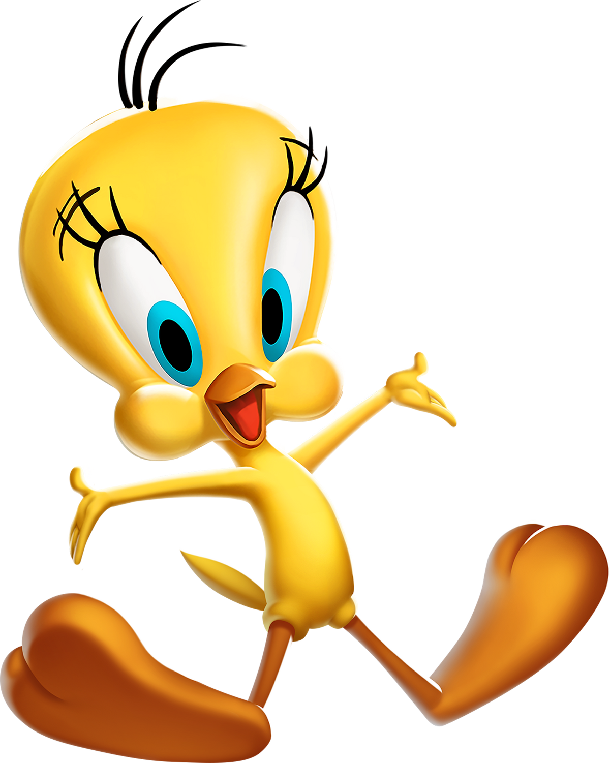 Looney Tunes Tweety Bird Big Mood PSD Sports Bra, Yellow - Large 