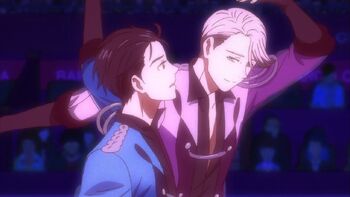 Yuuri and Viktor on the ice 9