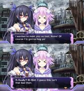 Noire doesn't mind getting hugged by Neptune