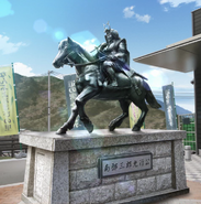 Nanbu Moroyuki statue in the anime