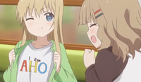 Sakurako gushes over Kyōko's silly shirt