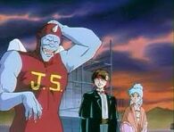Koenma, Botan and Jorge in disguise.