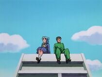 Botan and Yusuke, relaxing now that the artifacts have been returned